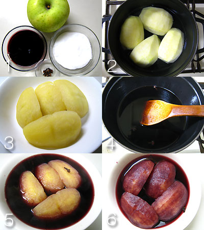リンゴのコンポート赤ワイン仕立て スペイン料理簡単レシピ集