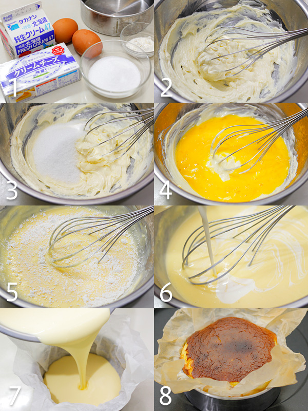 バスクチーズケーキの作り方手順