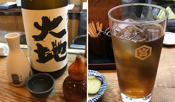日本酒と麦茶
